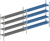Стеллаж модульный линейный дополнительный POLAIR LOAD.ME INOX 18AL.4IN50.10Е