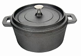 Кастрюля порционная с крышкой P.L. Proff Cuisine 12*9 см, 250 мл, чугун