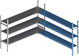 Стеллаж модульный угловой дополнительный POLAIR LOAD.ME INOX 16AL.3IN40.18C