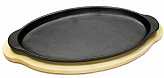Сковорода овальная на деревянной подставке, 33*16 см, чугун, P.L. Proff Cuisine