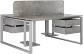 Стол офисный КОБОР O1/2-80/120 aluminum/chicago