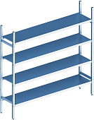 Стеллаж модульный базовый POLAIR LOAD.ME INOX 16AL.4IN30.10B