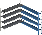 Стеллаж модульный угловой дополнительный POLAIR LOAD.ME INOX 16AL.4IN30.14C