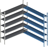 Стеллаж модульный угловой дополнительный POLAIR LOAD.ME INOX 18AL.5IN30.15C