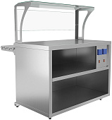 Прилавок нейтральный с полкой и розетками Luxstahl ПНП (С) -1200 Premium (камень)