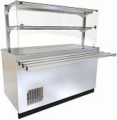 Прилавок-витрина Abat ПВВ(Н)-70Е-07-НШ (нерж.сталь)